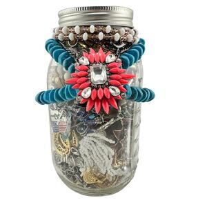 Mystery Jewelry Jar 3.6 Lbs Vintage Modern Bracelets Necklaces Earrings